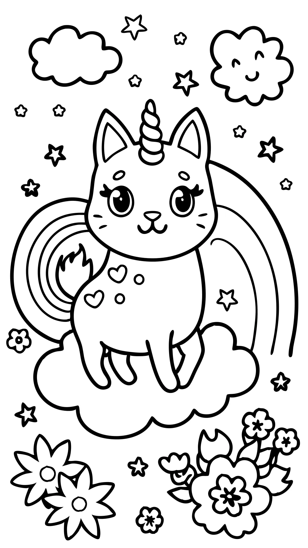 kittycorn coloring pages